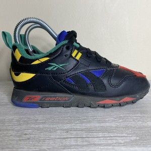 Reebok Classic Leather Sneakers Toddler 11 FW3785 Black Primary Colors Unisex